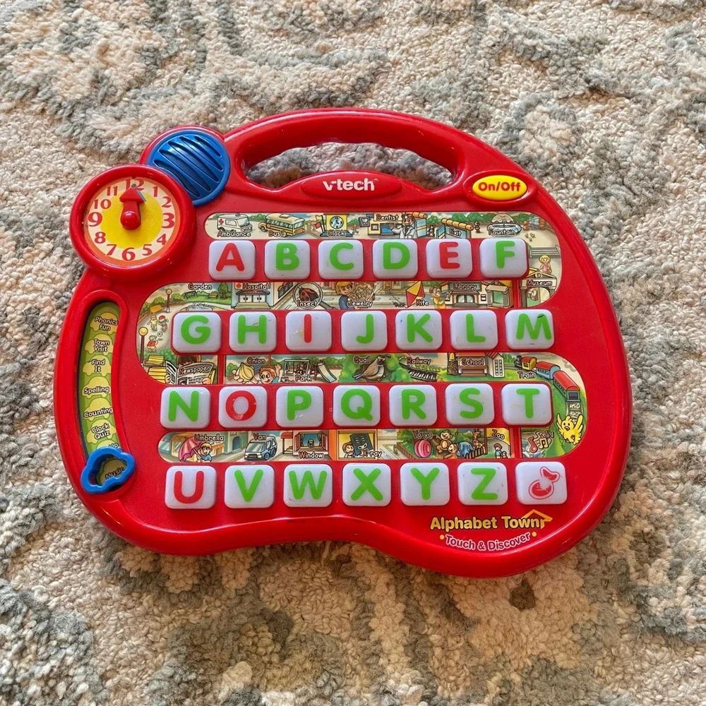 Vintage 2000s VTech Touch & Discover Alphabet Town Learning Toy Lights Up WORKS